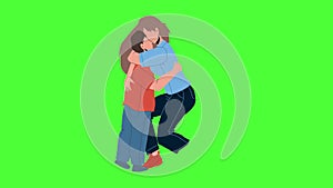 Mother Woman Hugging With Love Baby Son Animation