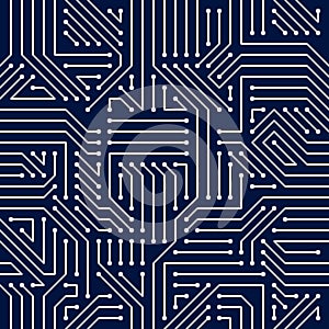 Motherboard board seamless pattern, vector background.