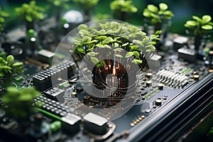 Motherboard hardware microchip computing circuit board technology chip electronic processor digital