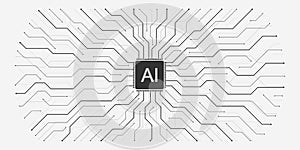 Motherboard technology abstract texture design. Creative idea AI banner concept for internet technology. Software coding