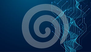 Motherboard technology abstract texture design. Creative idea AI banner concept for internet technology. Software coding. Digital