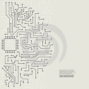 Motherboard. Vector. Abstract background of electronic board