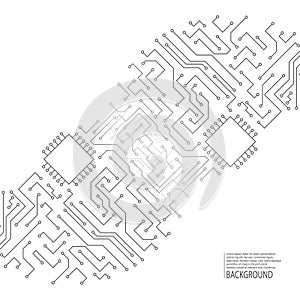 Motherboard. Vector. Abstract background of electronic board.