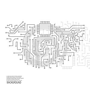 Motherboard. Vector. Abstract background of electronic board.