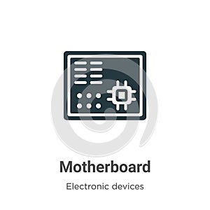 Motherboard vector icon on white background. Flat vector motherboard icon symbol sign from modern electronic devices collection