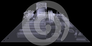 Motherboard. X-ray render