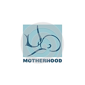 Motherhood concept vector illustration with mother breastfeeding child