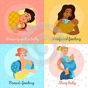 Motherhood Icons Set