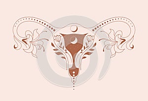 Motherhood, maternity, babies and pregnant women logos, collection of fine, hand drawn style vector illustrations and