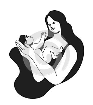 Motherhood and parenting, woman smiling at baby