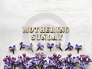 Mothering Sunday. Card. View from above. Close up