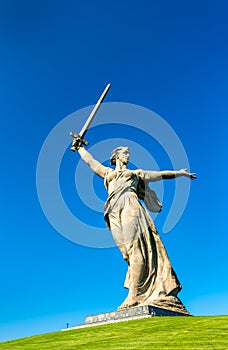 The Motherland Calls, a colossal statue on Mamayev Kurgan in Volgograd, Russia