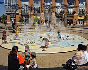 Mothers and Children at the Water Park