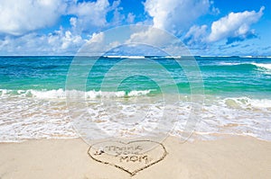 Mothers day on the beach background