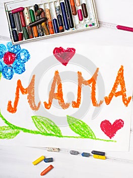 Mothers Day card with word MAMA