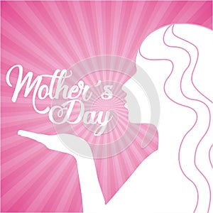 Mothers day cute silhouette woman kiss