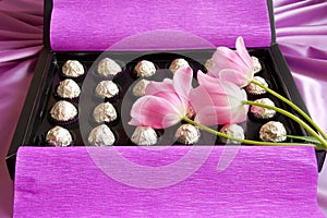 Mothers Day or Valentines Gift Box - Stock Photo