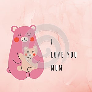 Mothers day vector illustration isolate on a pink background.