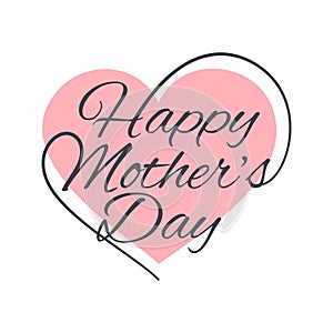 Mothers day vintage lettering on white background