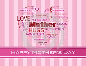 Mothers Day Word Cloud Greeting Card