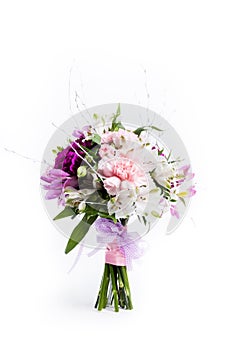 Motherâ€™s Day bouquet from pink and purple gillyflowers
