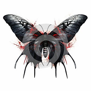 Mothman Digital Artwork Isolated On White Background Full Body photo