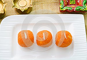 Motichur Laddu Indian sweet dish