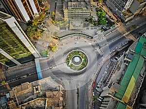 Motijheel, the commercial hub of Dhaka, is empty with all offices shut.