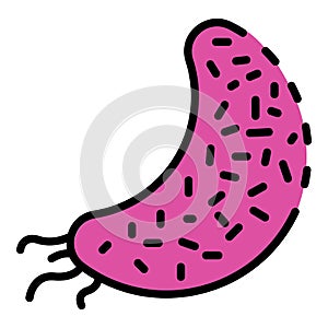 Motile bacterium icon color outline vector