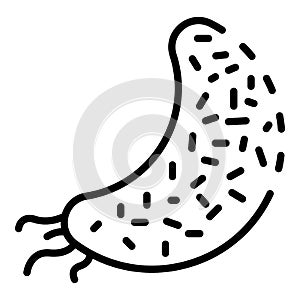 Motile bacterium icon, outline style