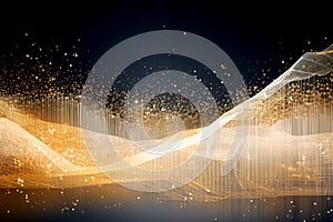 Motion Abstract light effect gold and black color for background concept with technology innovation future data Generative AI