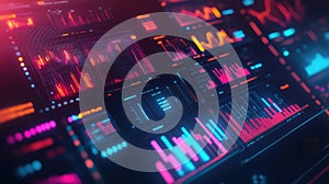 motion animating data visualization screen