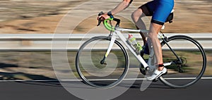 Motion blur of a bike race with the bicycle and rider