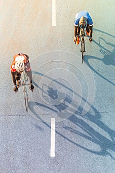 Motion blur of cyclist during the race photo