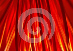 Motion blur defocused abstract Halloween background. Bundle of sticks backlighted by red lamp like a fire.