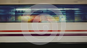 Motion blur of high speed train in subway