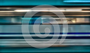 Motion blur of high speed train in subway,