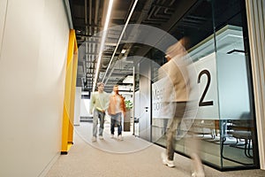 motion blur of modern business people