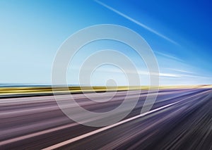 Motion blur on speed road