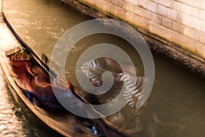 Motion blur Venice gondolier