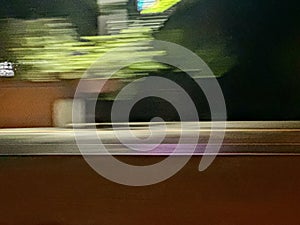 Abstract Motion Blurred City Lights appear blurry