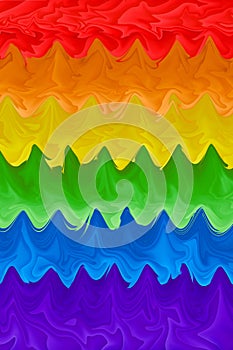 Motion blurred picture of a gay rainbow flag during pride parade. Concept of LGBT rights