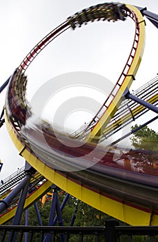 Motion blurred roller coaster