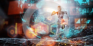 Motion caption virtual reality. Mixed media . Mixed media