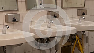 Motion of clean new public toilet room