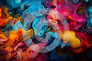 Motion Color drop in water,Ink swirling in ,Colorful ink abstraction. Cloud of ink under water