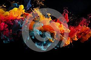 Motion Color drop in water,Ink swirling in ,Colorful ink abstraction. Cloud of ink under water