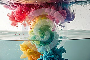 Motion color drop in water, ink swirling photo