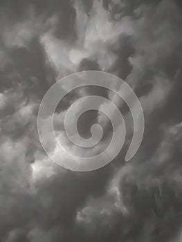 Motion of dark sky and black clouds natural. Dramatic cumulonimbus cloud with rainy. Storm clouds