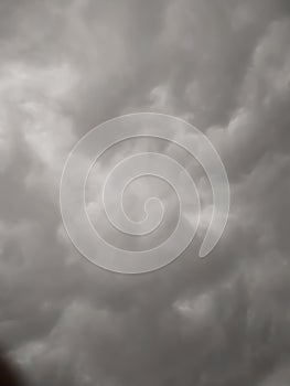 Motion of dark sky and black clouds natural. Dramatic cumulonimbus cloud with rainy. Storm clouds